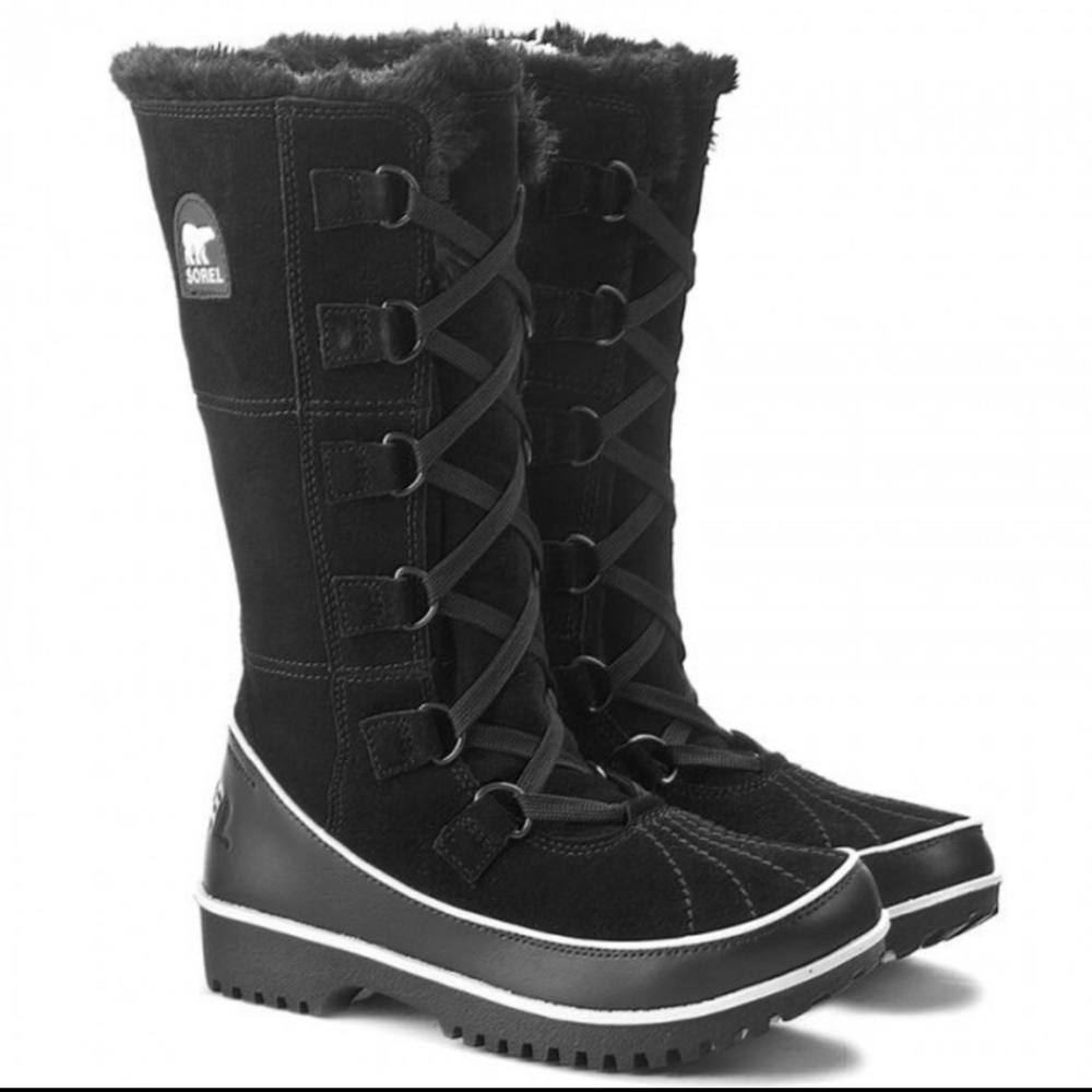 SOREL tall black Tivoli III winter snow boots size 8